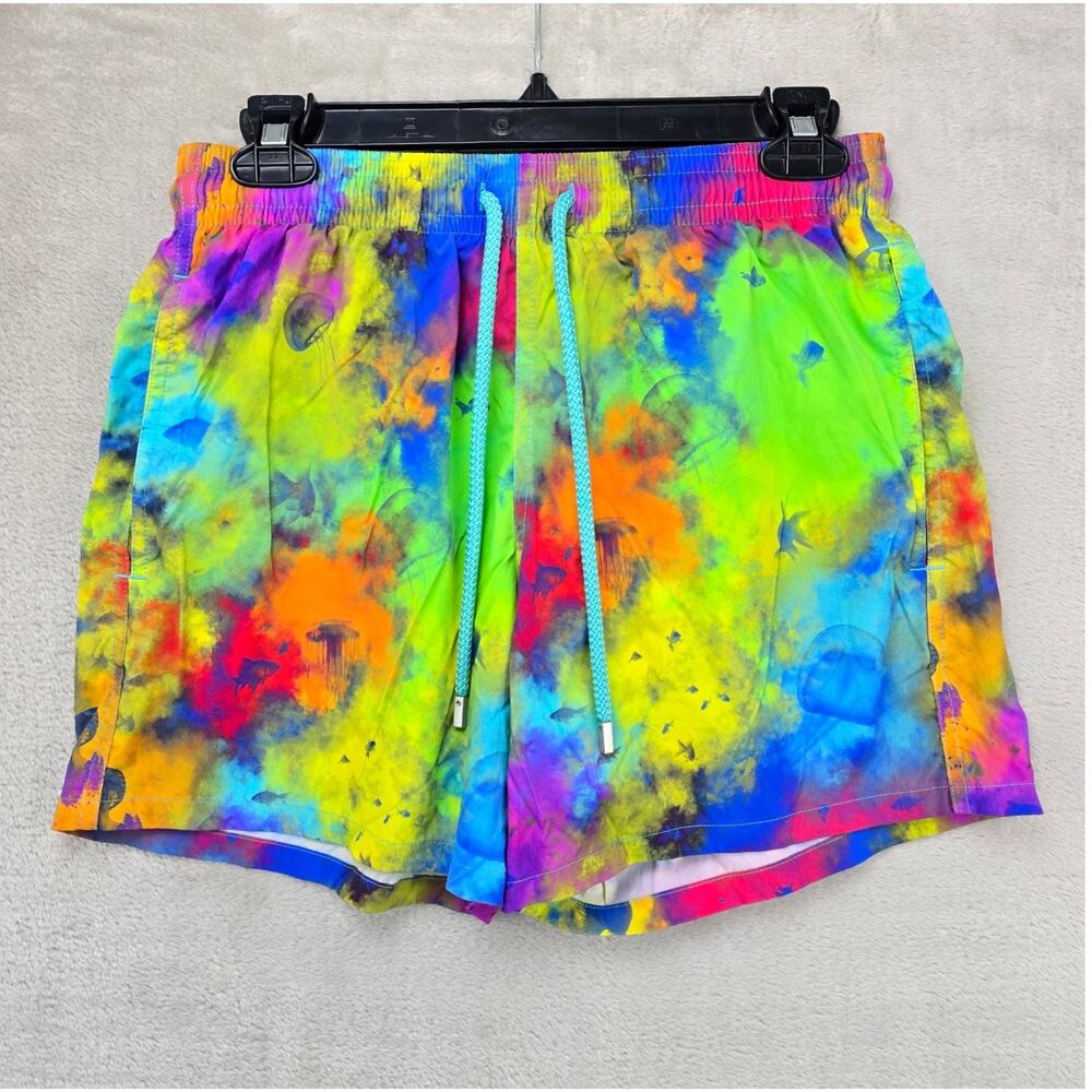 Vilebrequin Swim Trunks Mens Medium Tie Dye Multi Color Swim Wear Jellyfish RARE